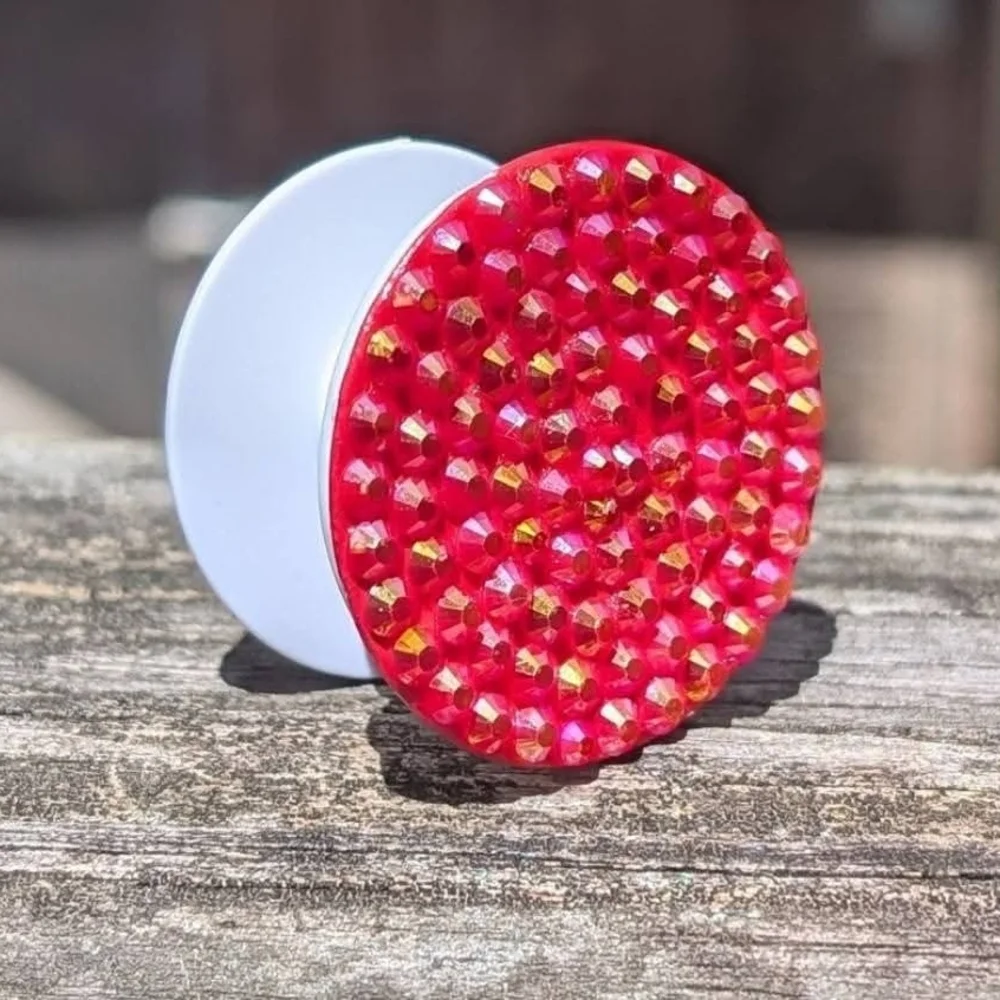Red Crystal Phone Grip
